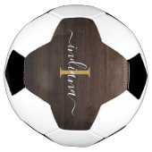 Monogram Script Name Initial Girl Custom Rustic Fußball (Gedreht)