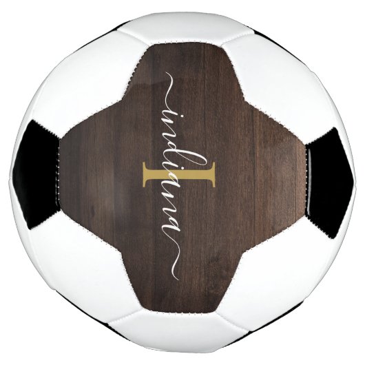 Monogram Script Name Initial Girl Custom Rustic Fußball (Gedreht)