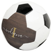 Monogram Script Name Initial Girl Custom Rustic Fußball (Dreiviertel)