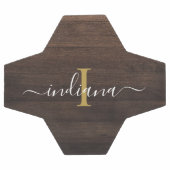 Monogram Script Name Initial Girl Custom Rustic Fußball (Flach)
