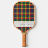 Monogram Script Name Kariert Clan Buchanan Tartan Pickleball Schläger (Vorderseite)