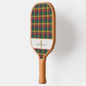 Monogram Script Name Kariert Clan Buchanan Tartan Pickleball Schläger (Links)