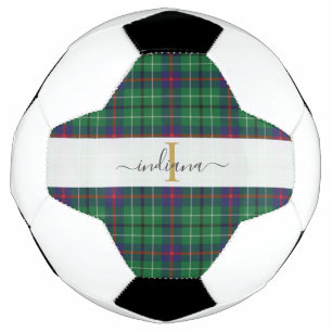Monogram Script Name Kariert Clan Duncan Tartan Fußball
