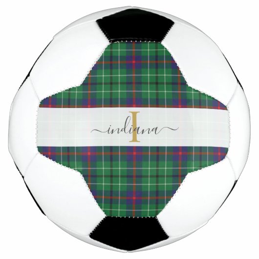 Monogram Script Name Kariert Clan Duncan Tartan Fußball (Vorderseite)
