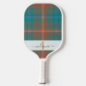 Monogram Script Name Kariert Clan Wilson Tartan Pickleball Schläger (Rückseite)