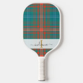 Monogram Script Name Kariert Clan Wilson Tartan Pickleball Schläger (Vorderseite)