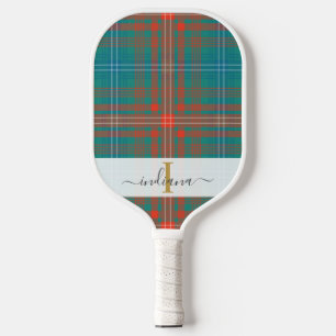 Monogram Script Name Kariert Clan Wilson Tartan Pickleball Schläger
