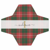 Monogram Script Name Kariert Red Green Tartan Fußball (Flach)