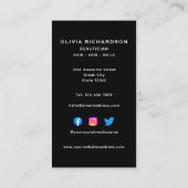 Monogram Script Name Schwarz-weiß Gray Job Vertika Visitenkarte (Rückseite)