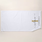 Monogram Script Name Stilistisch Minimalistisch Go Strandtuch (Vorderseite)