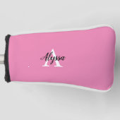 Monogram Script Pink Putter Golf Head Cover Headcover (Vorderseite)
