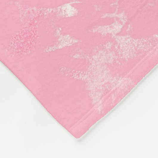 Monogram Script Pink White Gray Marble Trendy Fleecedecke (Ecke)