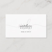 Monogram Script Schwarz-weiß Grau QR Code Visitenkarte (Vorderseite)