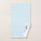 Monogram Script Signature Pastell Blue Badhandtuch Set (Handtuch)