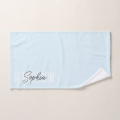 Monogram Script Signature Pastell Blue Badhandtuch Set (Handtuch)