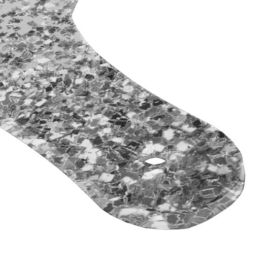 Monogram Script Silver Black Glitzer Girenname Schneidebrett (Ecke)