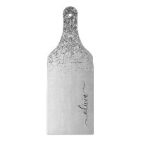 Monogram Script Silver Black Glitzer Girenname