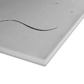 Monogram Script Silver Black Glitzer Girenname Schneidebrett (Ecke)