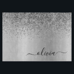 Monogram Script Silver Black Glitzer Girenname Schneidebrett<br><div class="desc">Silber Imitate verdecken metallische Sparkle Glitzer gebürstete Monogramm Name-Schneidebrett. Dies macht den perfekten Abschluss,  Geburtstag,  Hochzeit,  Brautparty,  Jubiläum,  Babydusche oder Junggeselinnen-Abschied Geschenk für jemanden,  die Lieben glamourösen Luxus und schicke Stile.</div>