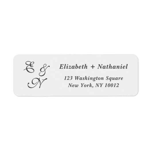 Monogram Script Timeless Wedding Return Address (Vorne)