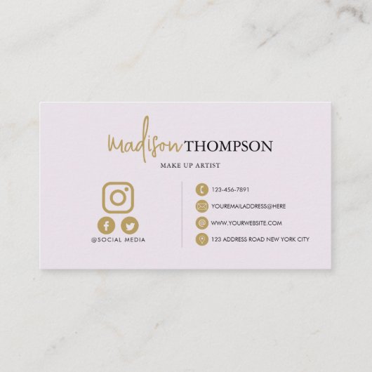 Monogram Script Typografie Lavender Gold QR Code Visitenkarte (Rückseite)