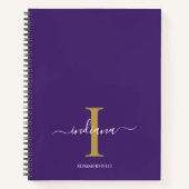 Monogram Script Typografie Lila Custom Notizblock (Vorderseite)