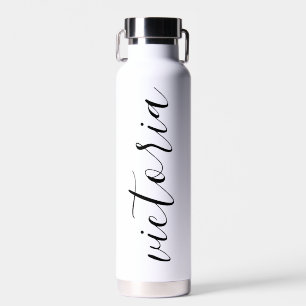 Monogram Script Water Bottles weiß und rosa Trinkflasche