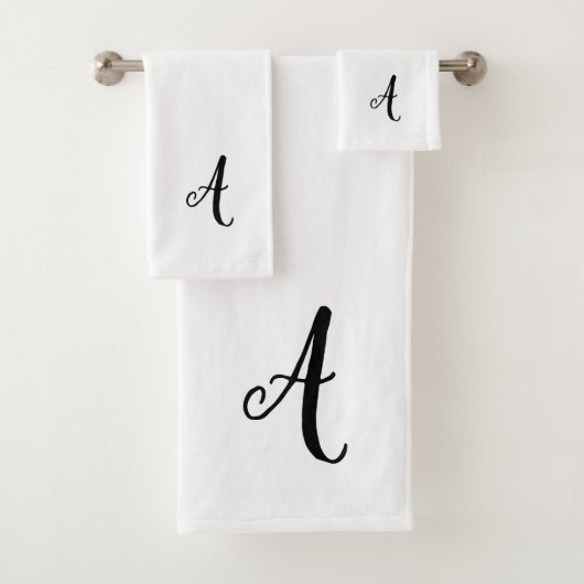 Monogram Script Wedding Bath Handtuch Set (Insitu)