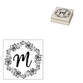 Monogram Script Wreath Calligraphy Wood Art Briefm Gummistempel (Stempel)
