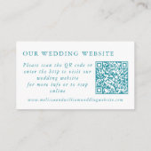 Monogram Sea Glass Aquamarin Gold QR Code Wedding Begleitkarte (Rückseite)