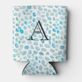 Monogram Sea Glass, personalisierter Name Dosenkühler (Vorderseite)