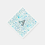 Monogram Sea Glass, personalisierter Name Serviette (Ecke)