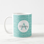 Monogram Sea Muschel Skelett Pattern Beach House Kaffeetasse (Links)