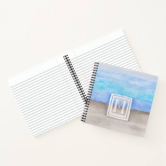 Monogram Sea & Sand Blue und Tan Notizbuch (Innenseite)