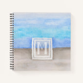 Monogram Sea & Sand Blue und Tan Notizbuch (Vorderseite)
