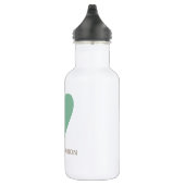 Monogram Seafoam Mint Green Heart Water Flasche Edelstahlflasche (Rechts)
