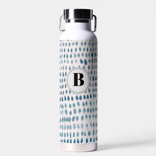 Monogram Seaglass Pattern Ocean Trinkflasche (Vorne)