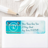 Monogram Seagull Vögel Foto Moderne Skriptadresse (Insitu)