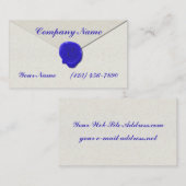 Monogram Sealing Wax Blue Visitenkarte (Vorne/Hinten)