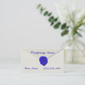 Monogram Sealing Wax Blue Visitenkarte (Stehend Vorderseite)