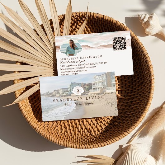Monogram Seashell Properties Foto Real Anwesen Visitenkarte