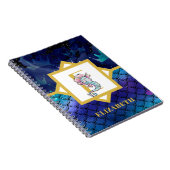 Monogram Seepferd Unicorn Sea Mermaid Scales Notizblock (Rechte Seite)
