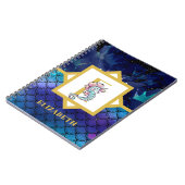 Monogram Seepferd Unicorn Sea Mermaid Scales Notizblock (Linke Seite)