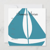 Monogram Segelboot Einladung (Vorderseite)