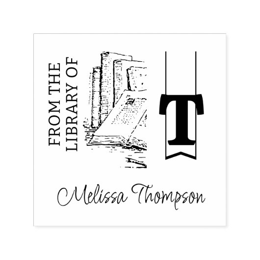 Monogram Self-Inking Book Briefmarke Permastempel (Design)