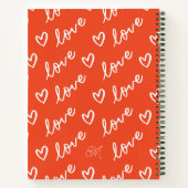Monogram Self Liebe Red Heart Notizblock (Rückseite)