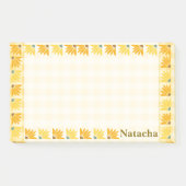 Monogram Senf Blumenhintergrund Farbige Kunst Post-it Klebezettel (Vorderseite)