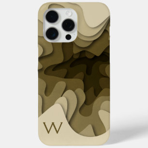 Monogram Sepia Brown Modern Abstrakt Case-Mate iPhone Hülle