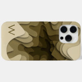 Monogram Sepia Brown Modern Abstrakt Case-Mate iPhone Hülle (Rückseite (Horizontal))