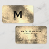 Monogram Sepia Grunge Visitenkarte (Vorne/Hinten)